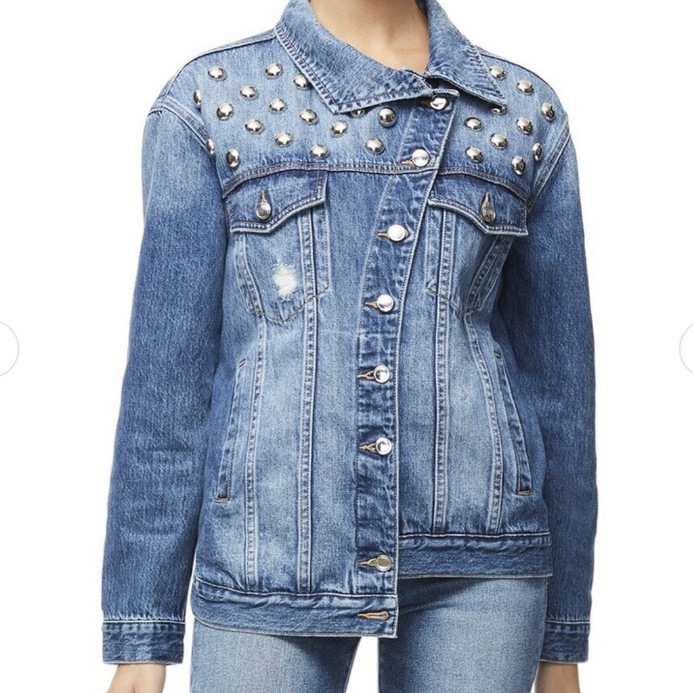 NWT Good American Asymmetrical Studded Jacket